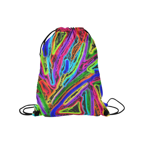 Neon Black Magic Art Medium Drawstring Bag Model 1604 (Twin Sides) 13.8"(W) * 18.1"(H)