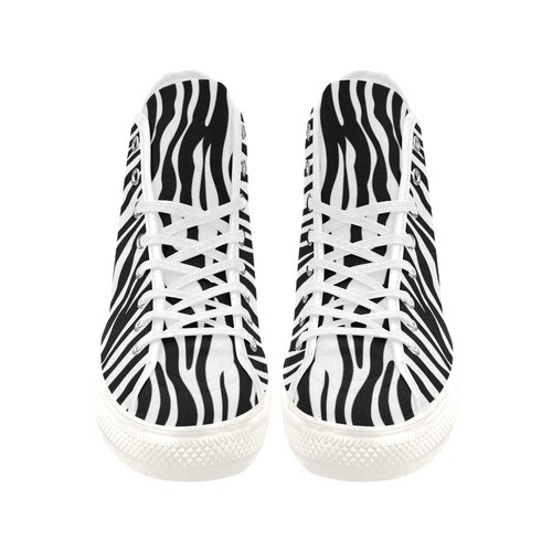 Zebra Stripes Pattern - Traditional Colors Black W Vancouver H Women's Canvas Shoes (1013-1)