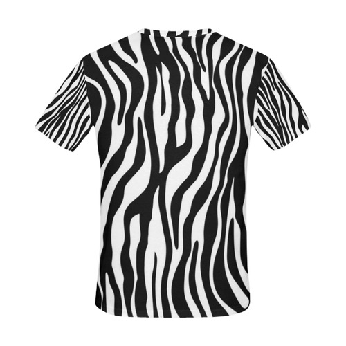 Zebra Stripes Pattern - Traditional Black White All Over Print T-Shirt for Men (USA Size) (Model T40)