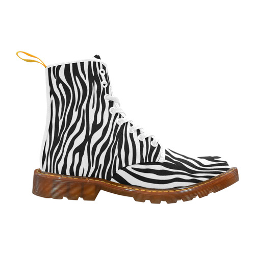 Zebra Stripes Pattern - Traditional Colors Black W Martin Boots For Men Model 1203H