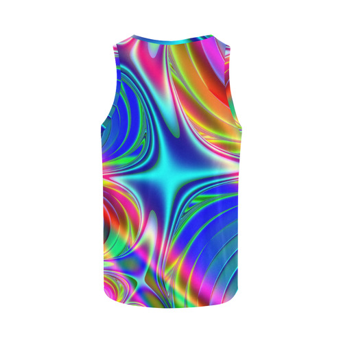 Rainbow Splash Fractal All Over Print Tank Top for Men (Model T43)