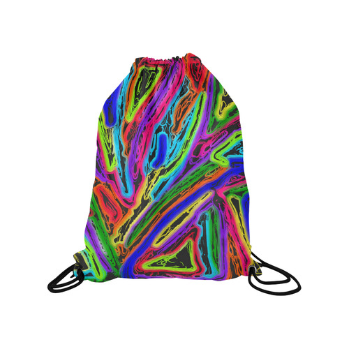 Neon Black Magic Art Medium Drawstring Bag Model 1604 (Twin Sides) 13.8"(W) * 18.1"(H)