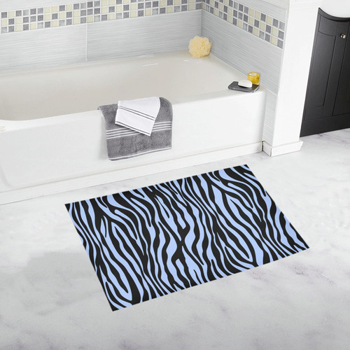 Zebra Stripes Pattern - Black Clear Bath Rug 20''x 32''