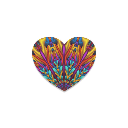 Amazing colors fractal mandala Upwards Version Heart Coaster