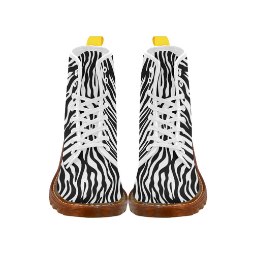 Zebra Stripes Pattern - Traditional Colors Black W Martin Boots For Men Model 1203H