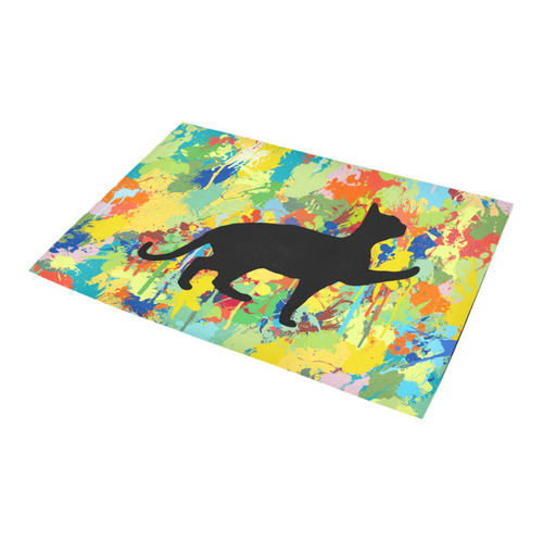Lovely Cat Colorful Splash Complet Azalea Doormat 24" x 16" (Sponge Material)
