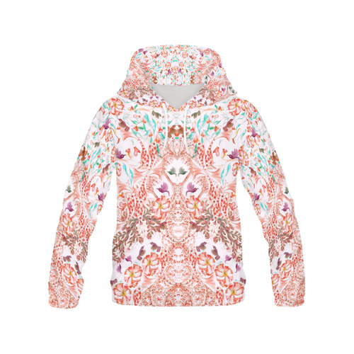 humbirds and flowers 2-4 v All Over Print Hoodie for Women (USA Size) (Model H13)