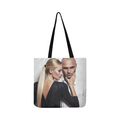 Beautiful Woman and Man Beauty Fashion Photo Reusable Shopping Bag Model 1660 (Two sides)