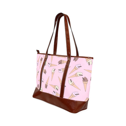 Pink Fun Ice Cream Pattern Tote Handbag (Model 1642)