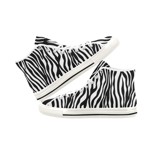 Zebra Stripes Pattern - Traditional Colors Black W Vancouver H Women's Canvas Shoes (1013-1)