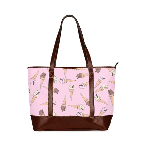 Pink Fun Ice Cream Pattern Tote Handbag (Model 1642)