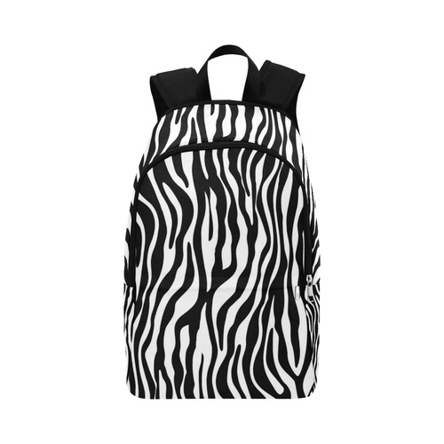 Zebra Stripes Pattern - Traditional Black White Fabric Backpack for Adult (Model 1659)