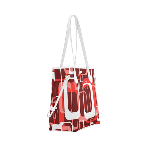 retro pattern 1971 red by JamColors Clover Canvas Tote Bag (Model 1661)