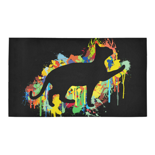Lovely Cat Colorful Painting Splash Bath Rug 16''x 28''