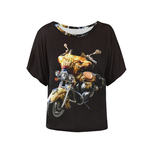 Fantastic Motorcycle Women's Batwing-Sleeved Blouse T shirt (Model T44)