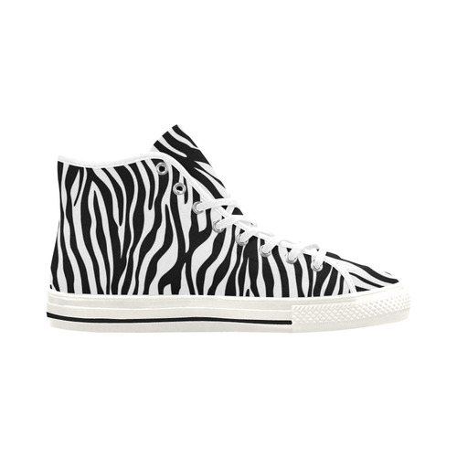 Zebra Stripes Pattern - Traditional Colors Black W Vancouver H Women's Canvas Shoes (1013-1)