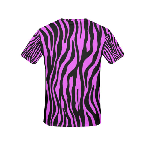 Zebra Stripes Pattern - Trend Colors Black Pink All Over Print T-Shirt for Women (USA Size) (Model T40)