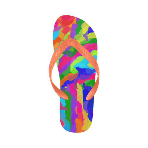 Neon Magic Marker Art Flip Flops for Men/Women (Model 040)