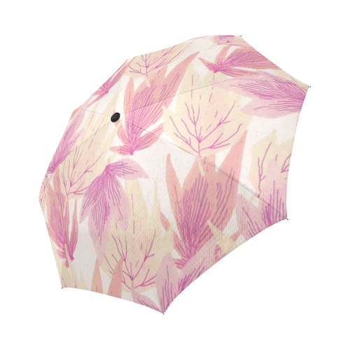 Watercolor Floral Leaf Pattern- Auto-Foldable Umbrella (Model U04)