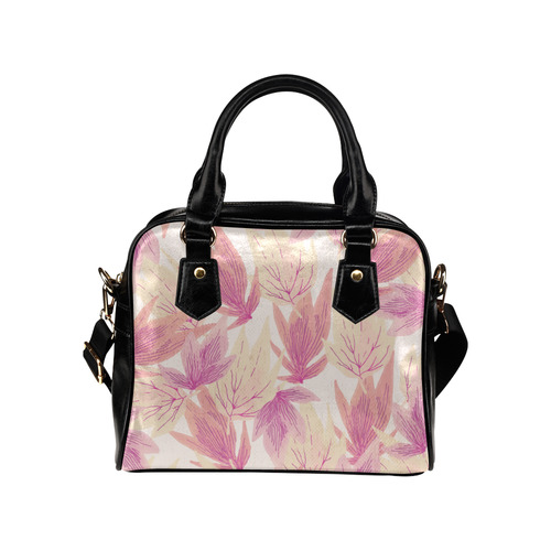 Watercolor Floral Leaf Pattern- Shoulder Handbag (Model 1634)