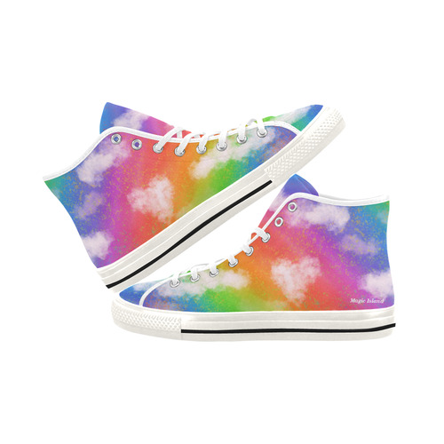 Rainbow Love. Inspired by the Magic Island of Gotland. Vancouver H Men's Canvas Shoes/Large (1013-1)