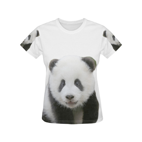 Panda Bear All Over Print T-Shirt for Women (USA Size) (Model T40)