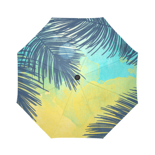 Palm Trees Tropical Watercolor Auto-Foldable Umbrella (Model U04)