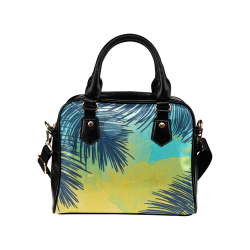 Palm Trees Tropical Watercolor Shoulder Handbag (Model 1634)