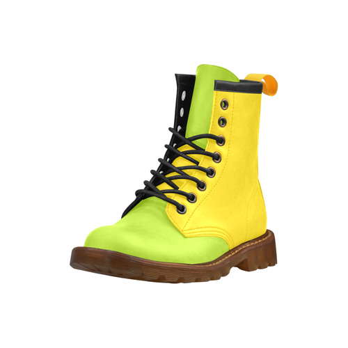 Only two Colors: Sun Yellow - Spring Green High Grade PU Leather Martin Boots For Men Model 402H