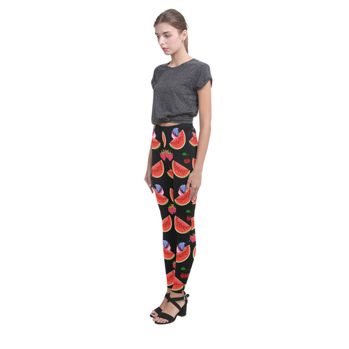 rockabilly cupcakes watermelon Cassandra Women's Leggings (Model L01)