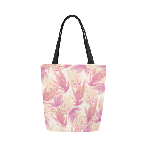 Watercolor Floral Leaf Pattern- Canvas Tote Bag (Model 1657)