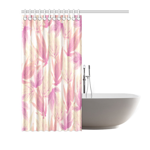 Watercolor Floral Leaf Pattern- Shower Curtain 66"x72"