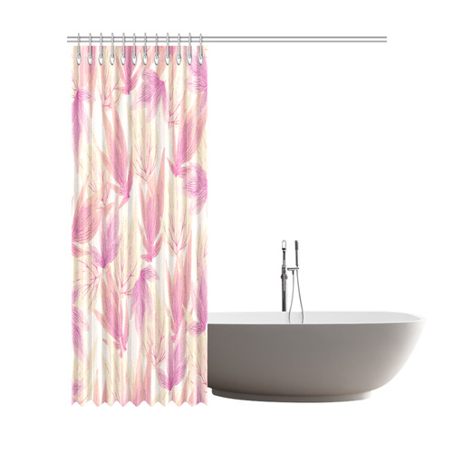 Watercolor Floral Leaf Pattern- Shower Curtain 72"x84"