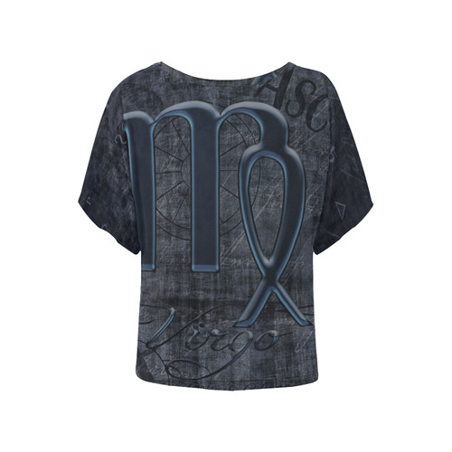Astrology Zodiac Sign Virgo in Grunge Style Women's Batwing-Sleeved Blouse T shirt (Model T44)