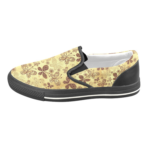 Beautiful Butterflies Women's Slip-on Canvas Shoes/Large Size (Model 019)