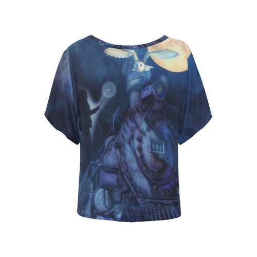 Journey to the Magic Academy Women's Batwing-Sleeved Blouse T shirt (Model T44)