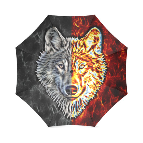 A Graceful WOLF Looks Into Your Eyes Two-colored Foldable Umbrella (Model U01)
