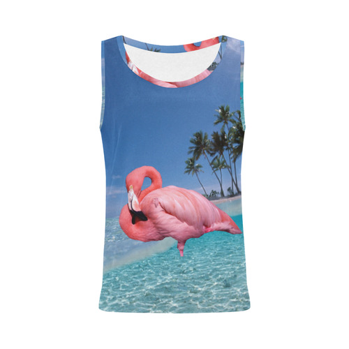 Flamingo and Palms All Over Print Tank Top for Women (Model T43)