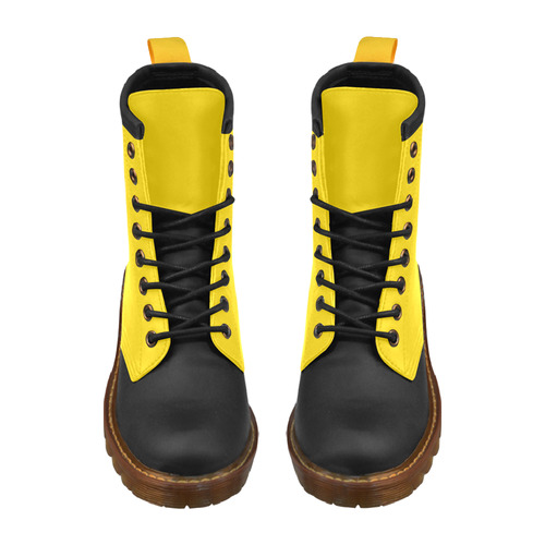 Only two Colors: Sun Yellow Black High Grade PU Leather Martin Boots For Men Model 402H