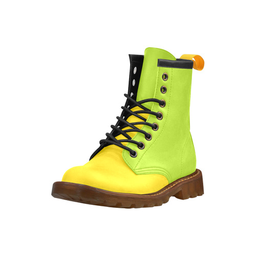 Only two Colors: Sun Yellow - Spring Green High Grade PU Leather Martin Boots For Men Model 402H