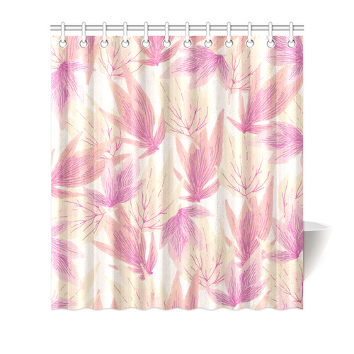 Watercolor Floral Leaf Pattern- Shower Curtain 66"x72"