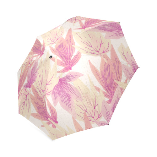 Watercolor Floral Leaf Pattern- Foldable Umbrella (Model U01)