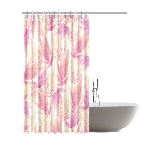 Watercolor Floral Leaf Pattern- Shower Curtain 72"x84"