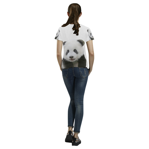 Panda Bear All Over Print T-Shirt for Women (USA Size) (Model T40)