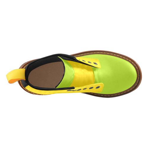 Only two Colors: Sun Yellow - Spring Green High Grade PU Leather Martin Boots For Men Model 402H