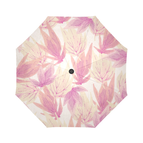 Watercolor Floral Leaf Pattern- Auto-Foldable Umbrella (Model U04)