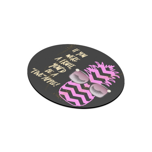 Fineapple Gold Pink Round Mousepad