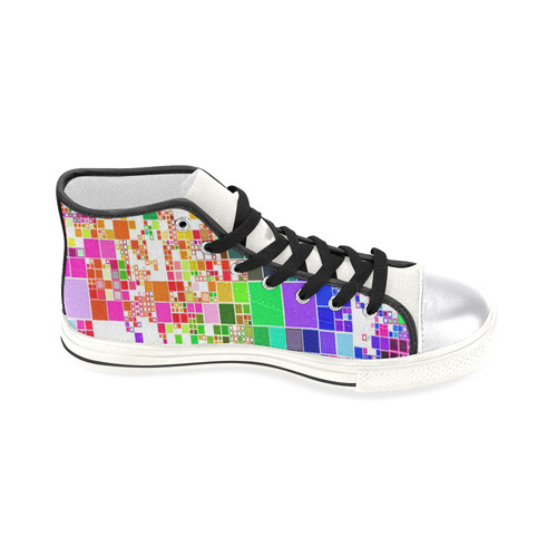 Squared Obsession Women's Classic High Top Canvas Shoes (Model 017)