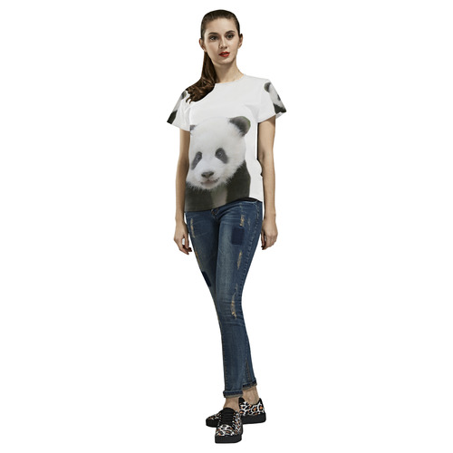 Panda Bear All Over Print T-Shirt for Women (USA Size) (Model T40)