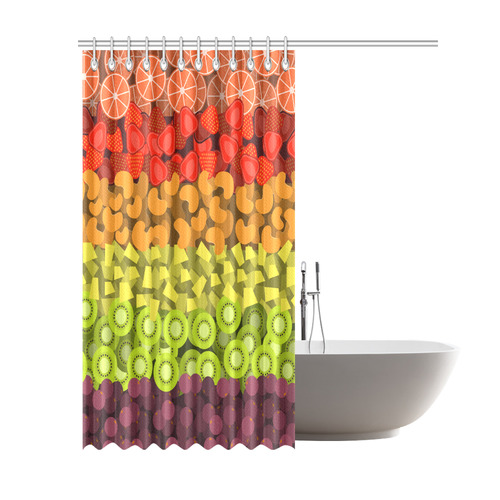 Red Green Yeelow Fruit Pattern Kiwi Grapes Shower Curtain 69"x84"